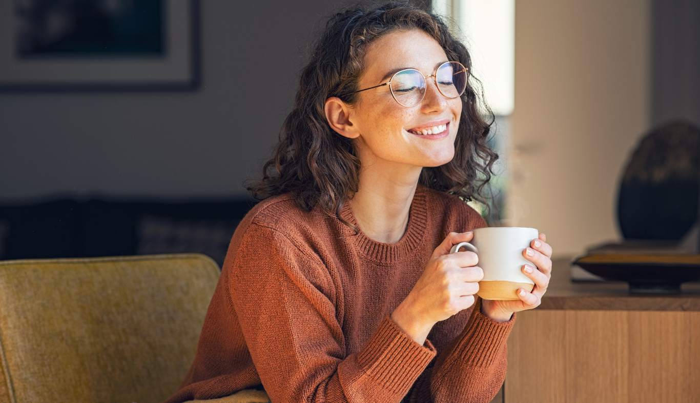 woman drinking coffee tonbridge teeth whitening